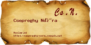 Csepreghy Nóra névjegykártya